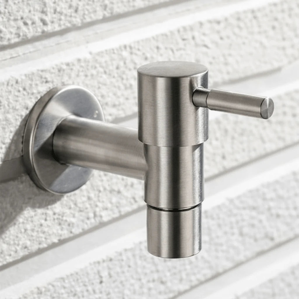 Outdoor Faucet Wall-Mounted 304 Stainless Steel Rust-Resistant