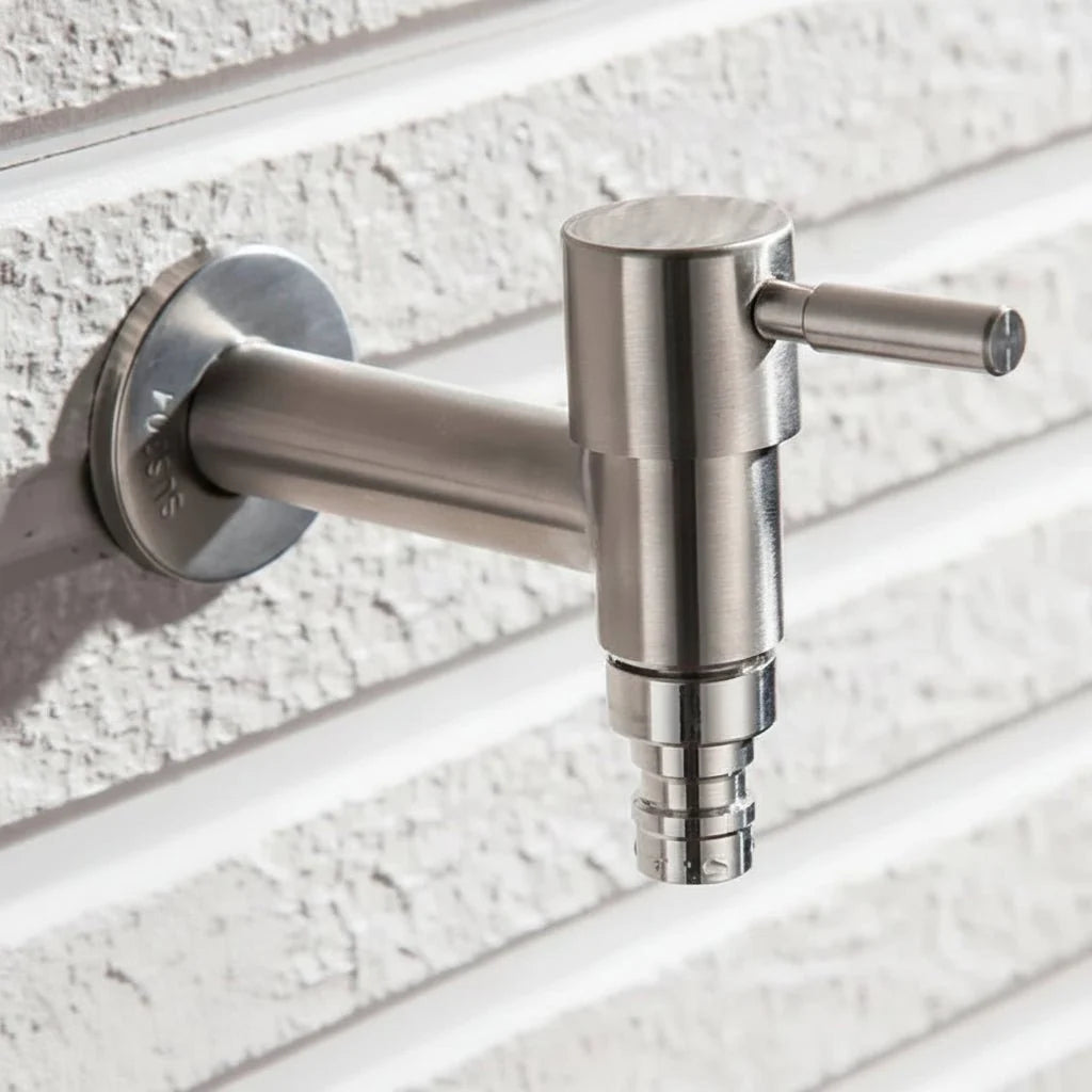 Outdoor Faucet Wall-Mounted 304 Stainless Steel Rust-Resistant