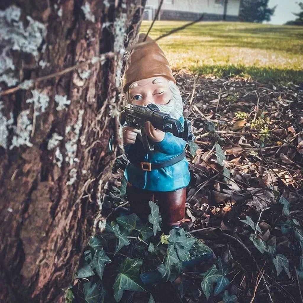 Outdoor Gnome Statue Hand-Finished Resin & UV-Stable Paint