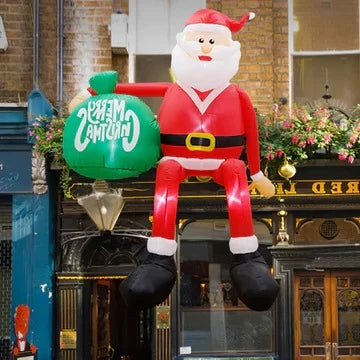 Outdoor Inflatable Climbing Santa Built-In LED 8 Foot