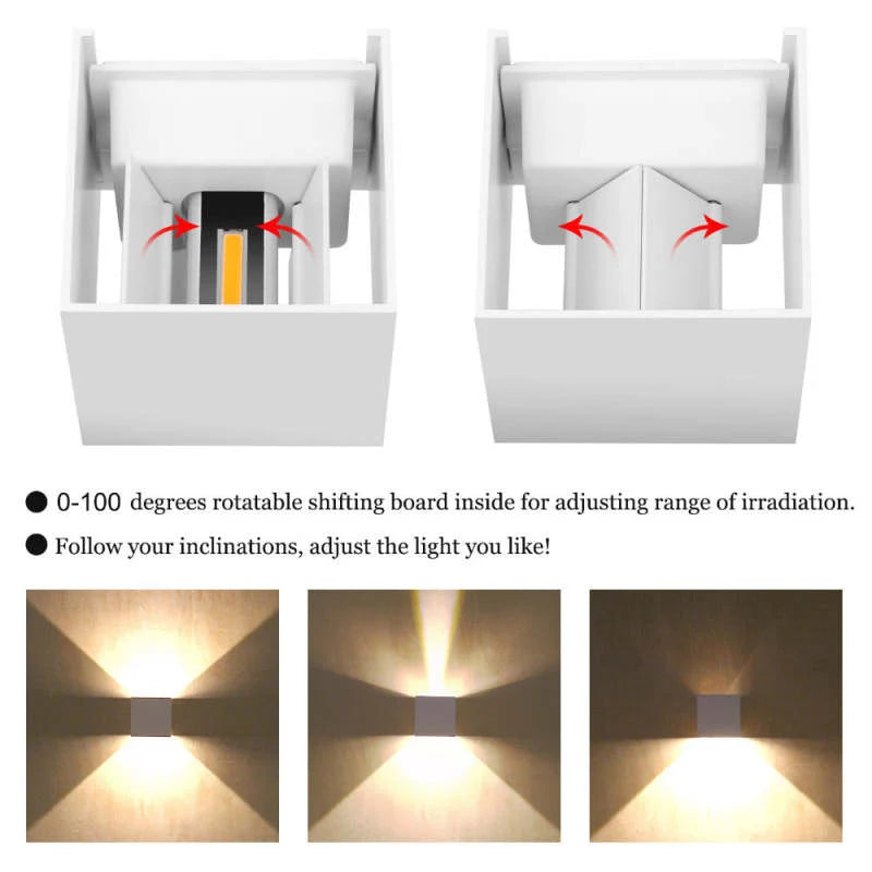 Outdoor LED Wall Light Adjustable IP65 Waterproof