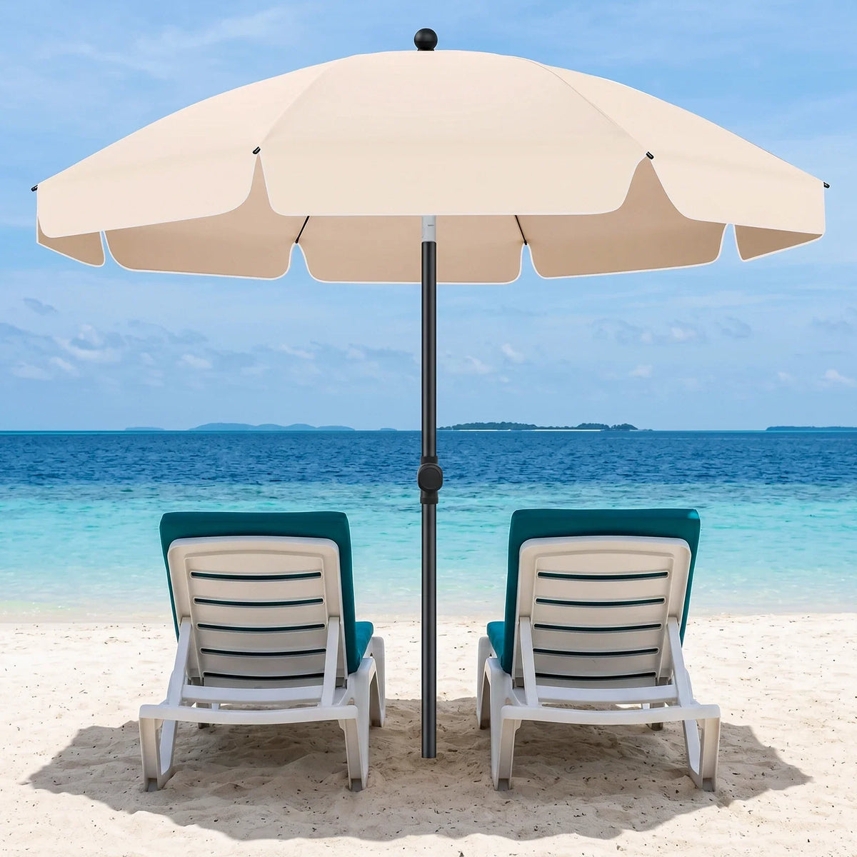 Outdoor Parasol Adjustable Tilt UV-Resistant 79-Inch Canopy