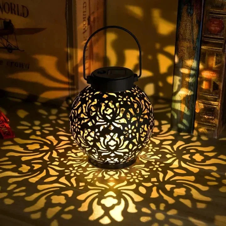 Outdoor Pendant Light Solar-Powered LED Remote-Controlled Brightness & Timer