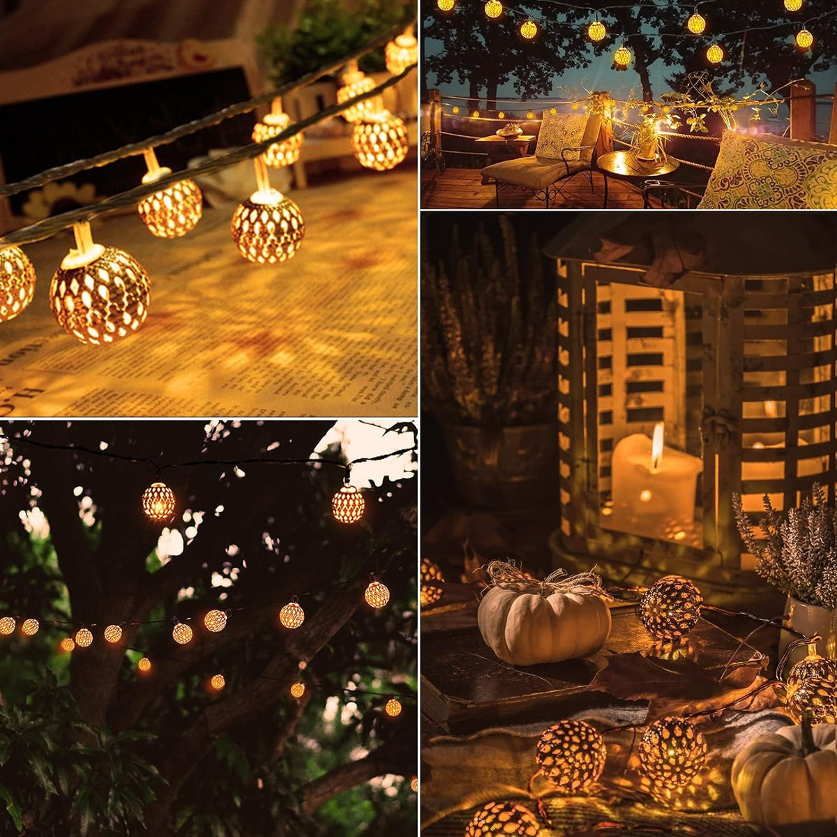 Outdoor Solar String Lights 100 LEDs Waterproof Stainless Steel