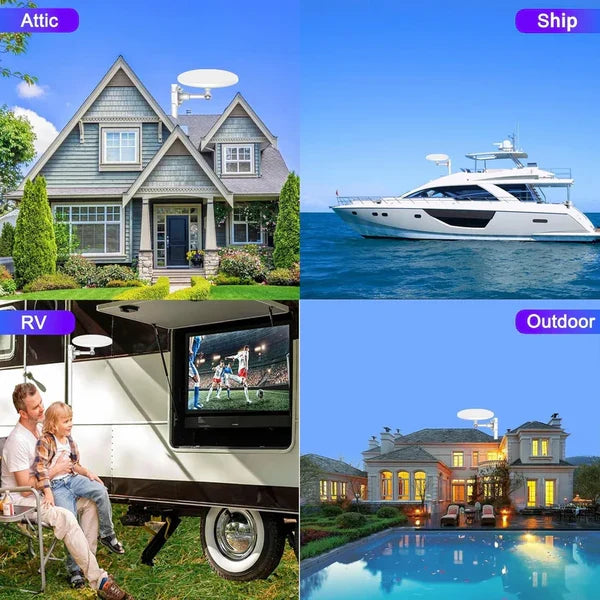 Outdoor TV Antenna Long-Range Omnidirectional Built-In Amplifier