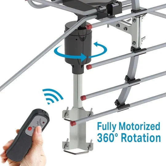 Outdoor TV Antenna Motorized 360 Degree UHF & VHF
