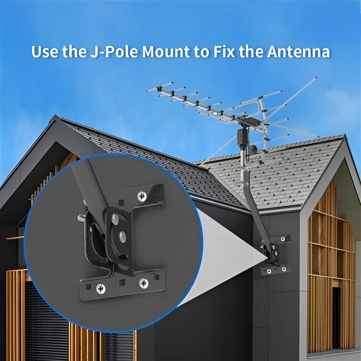 Outdoor TV Antenna Motorized 360-Degree Weatherproof Dual-Band