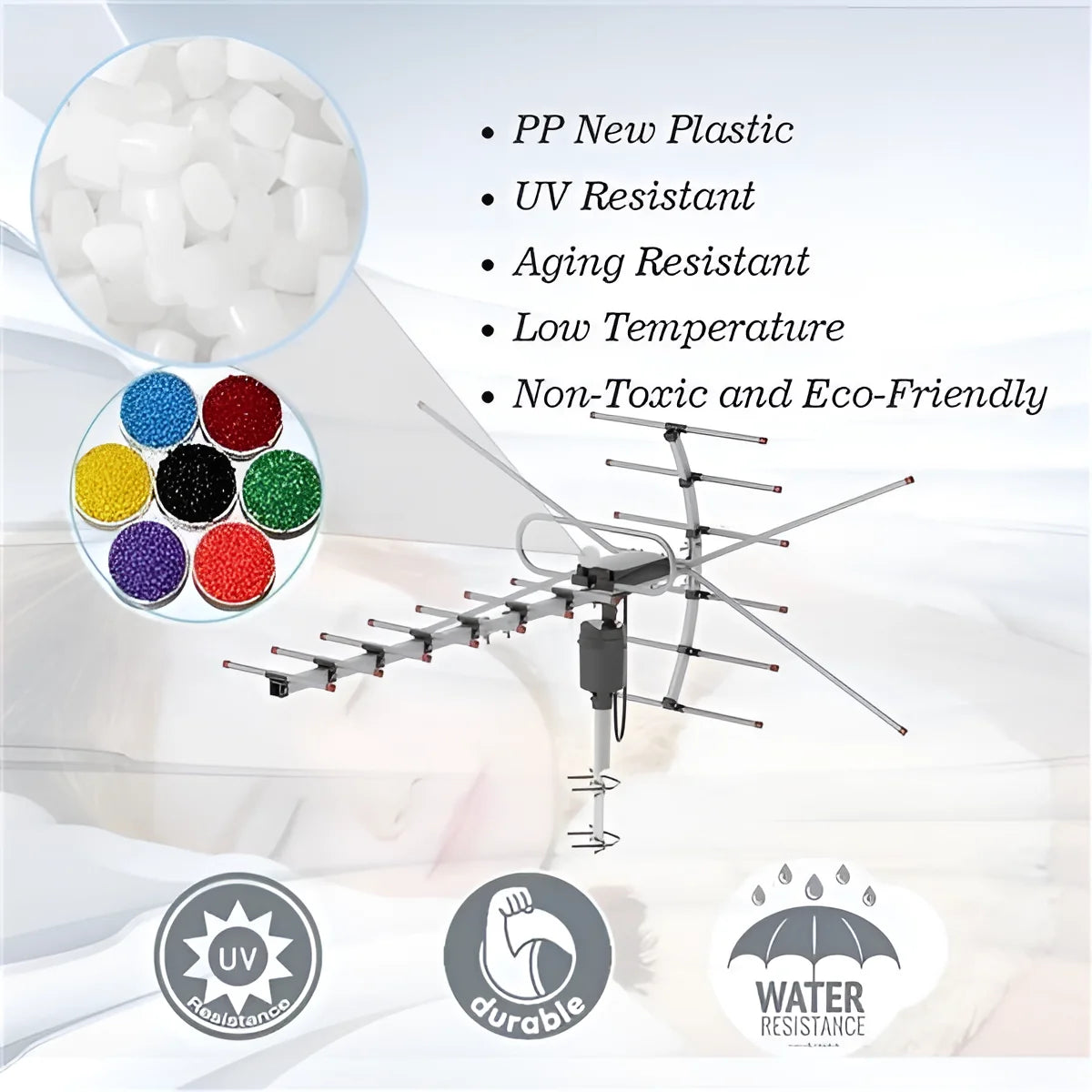Outdoor TV Antenna Motorized 360-Degree Weatherproof Dual-Band