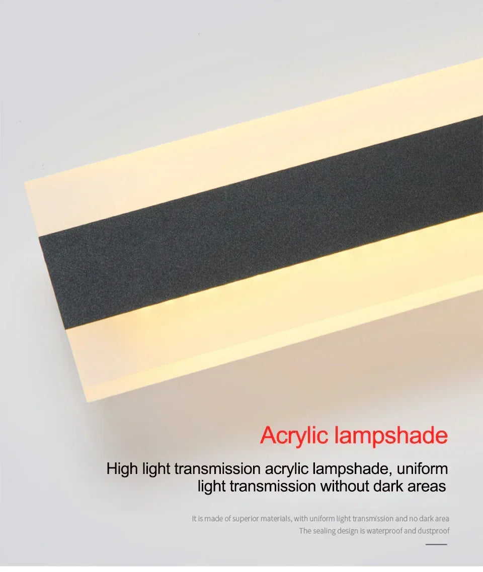 Outdoor Wall Lamp LED IP65 Weatherproof Iron & Acrylic