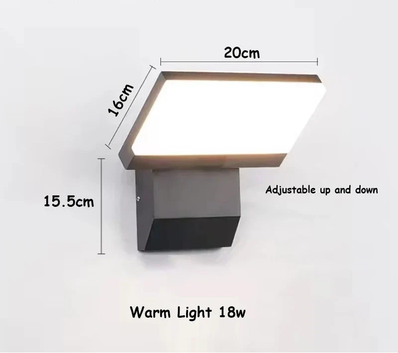 Outdoor Wall Light Folding Adjustable Head IP65 Weatherproof