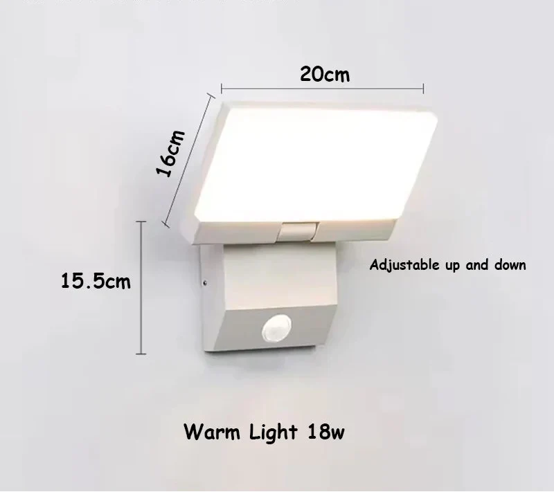 Outdoor Wall Light Folding Adjustable Head IP65 Weatherproof