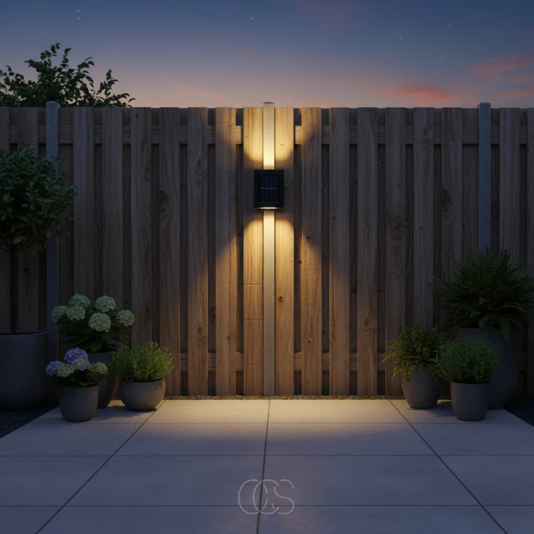 Outdoor Wall Light Solar Powered Dusk Activated IP65 Waterproof