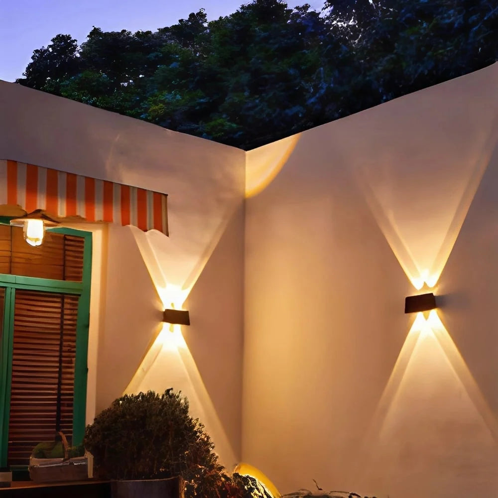 Outdoor Wall Light Solar Powered Dusk Sensor Easy Install