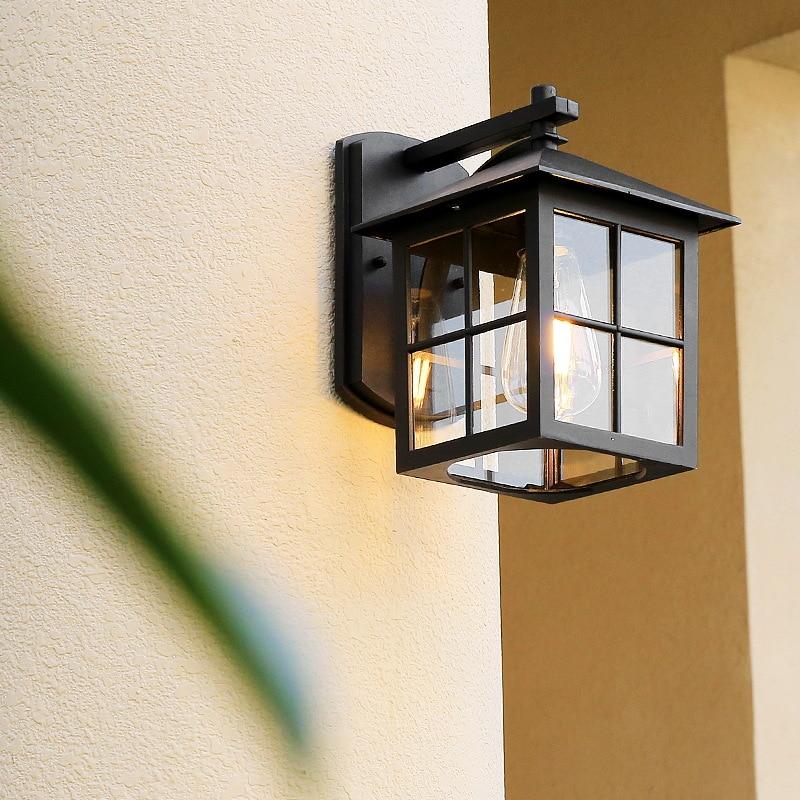 Outdoor Wall Light Weather-Resistant Metal E27 Socket