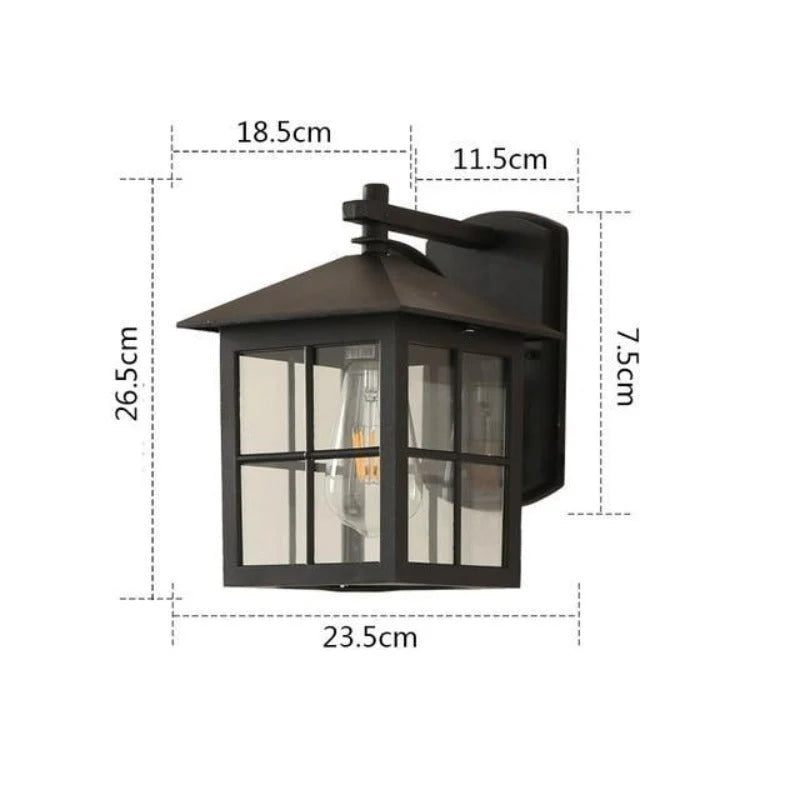 Outdoor Wall Light Weather-Resistant Metal E27 Socket