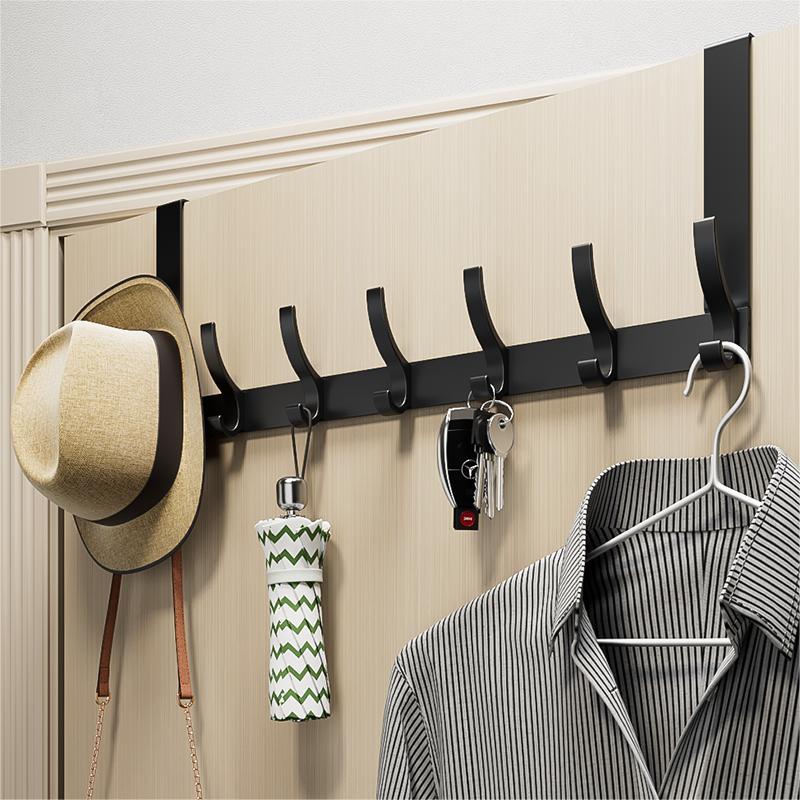 Over-the-Door Coat Rack No-Drill Multi-Hook Storage