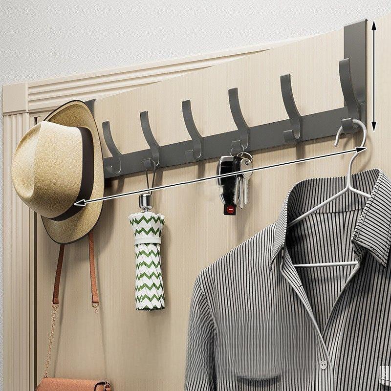 Over-the-Door Coat Rack No-Drill Multi-Hook Storage