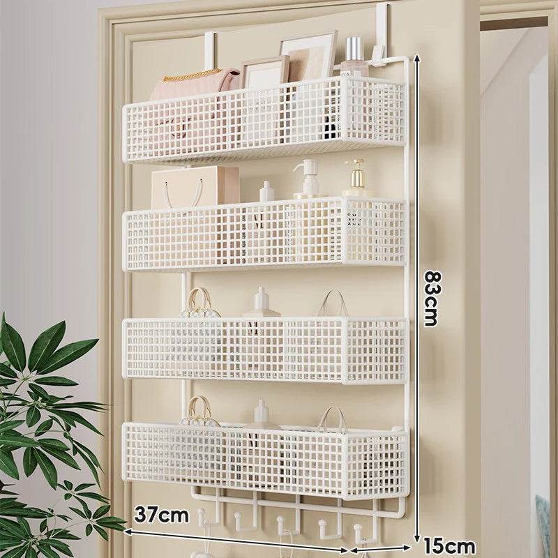 Over-the-Door Storage Basket Two-Tier Tool-Free Hanging