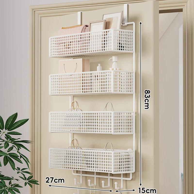 Over-the-Door Storage Basket Two-Tier Tool-Free Hanging