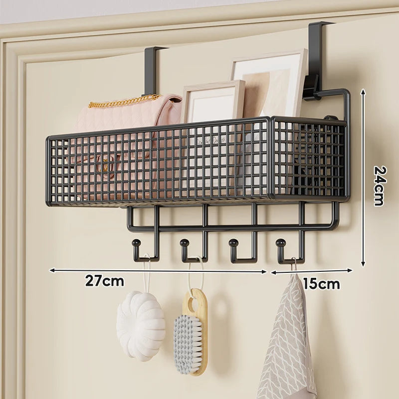Over-the-Door Storage Basket Two-Tier Tool-Free Hanging