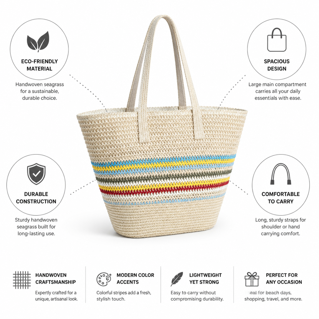 Oversized Handwoven Seagrass Tote