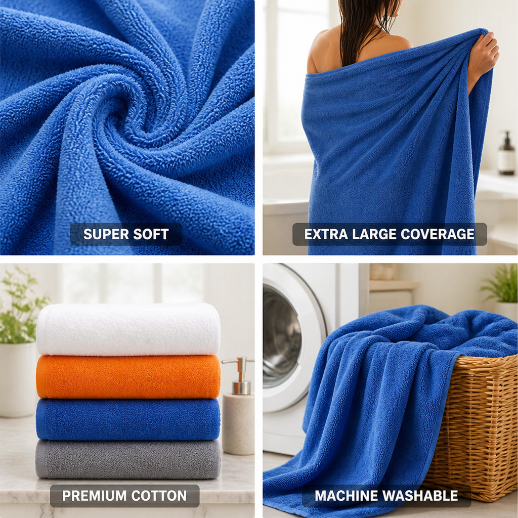Oversized Super-Soft Highly Absorbent Cotton Bath Towel