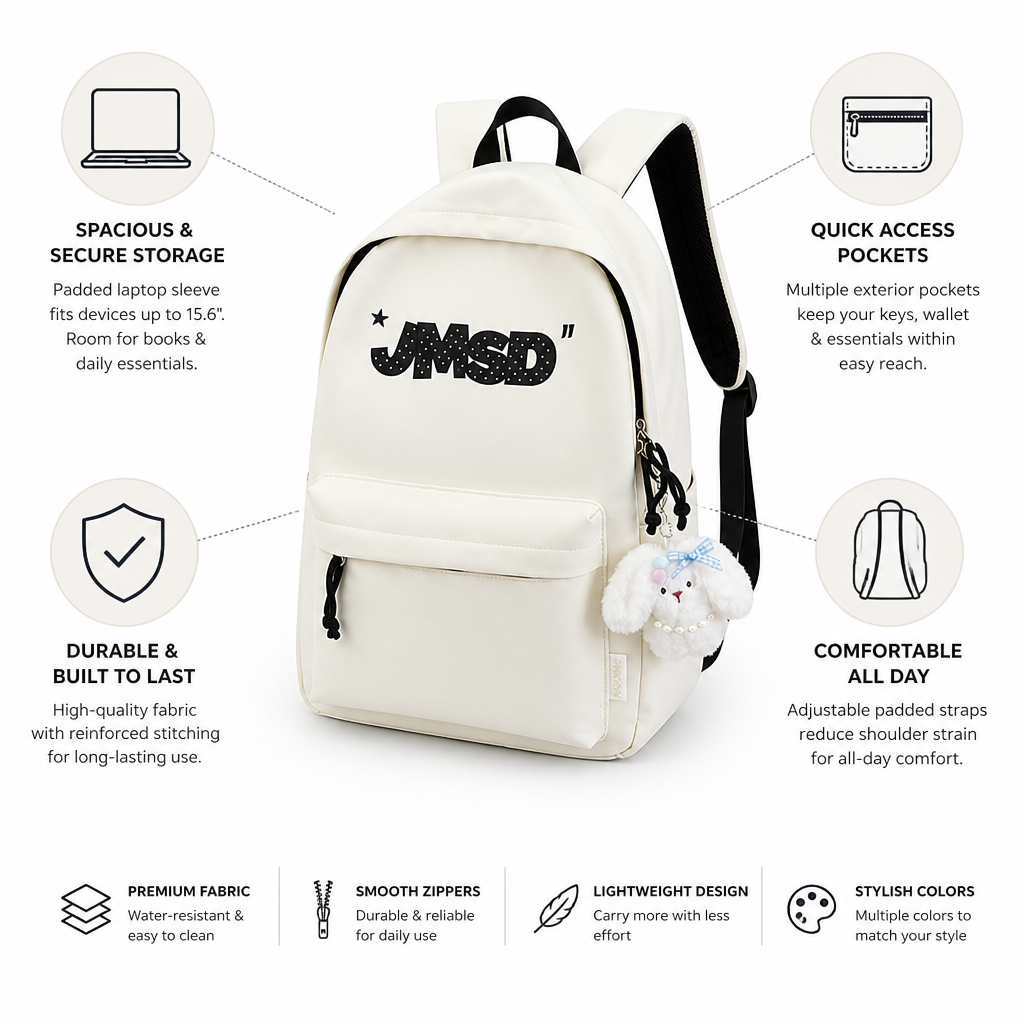 Padded Laptop Sleeve Multi-Pocket Backpack