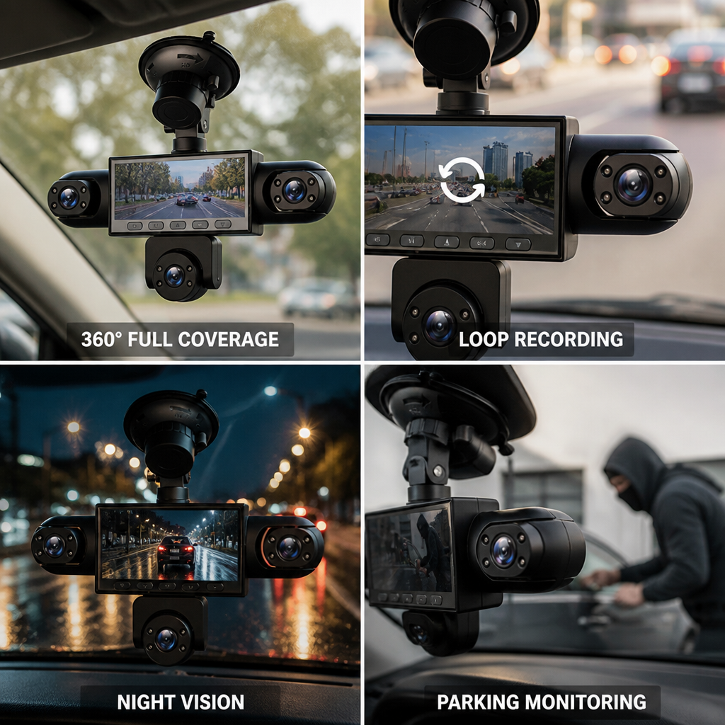 Panoramic Full HD Night Vision Dash Camera (4/5-Camera System)