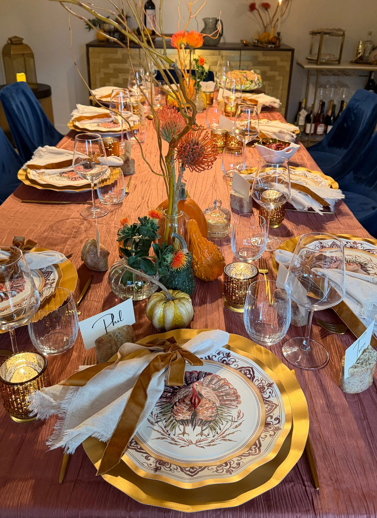 Paper Plates Heavy-Duty Harvest Design Gold Accents