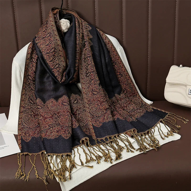 Pashmina Scarf Cotton-Polyester Blend Cashmere-Like Feel Multiway Wrap