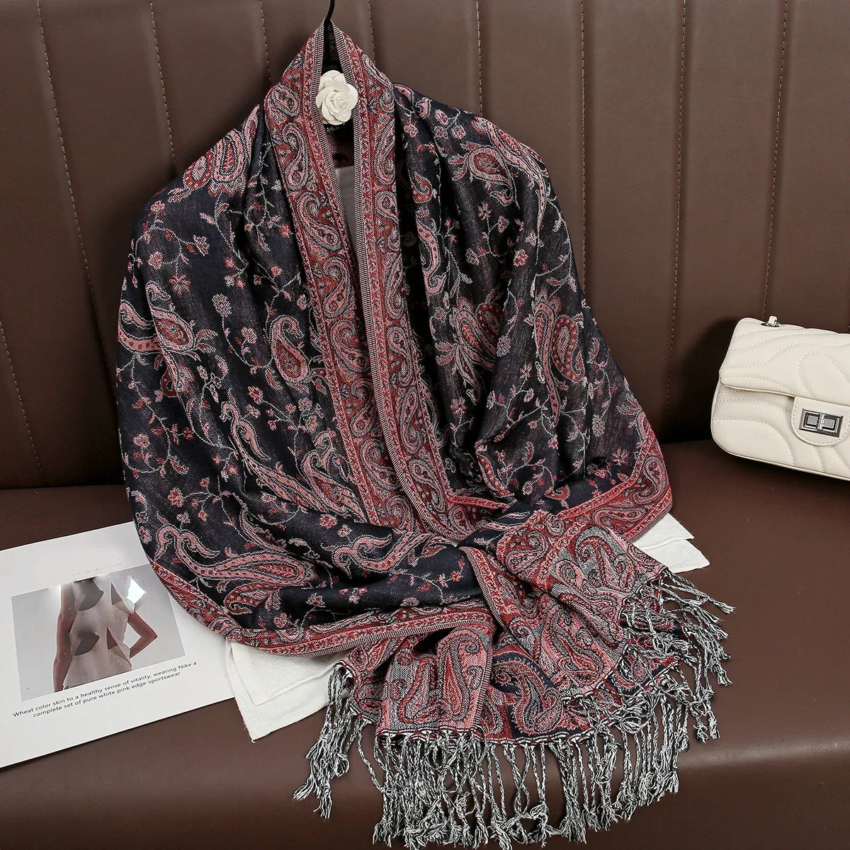 Pashmina Scarf Cotton-Polyester Blend Cashmere-Like Feel Multiway Wrap