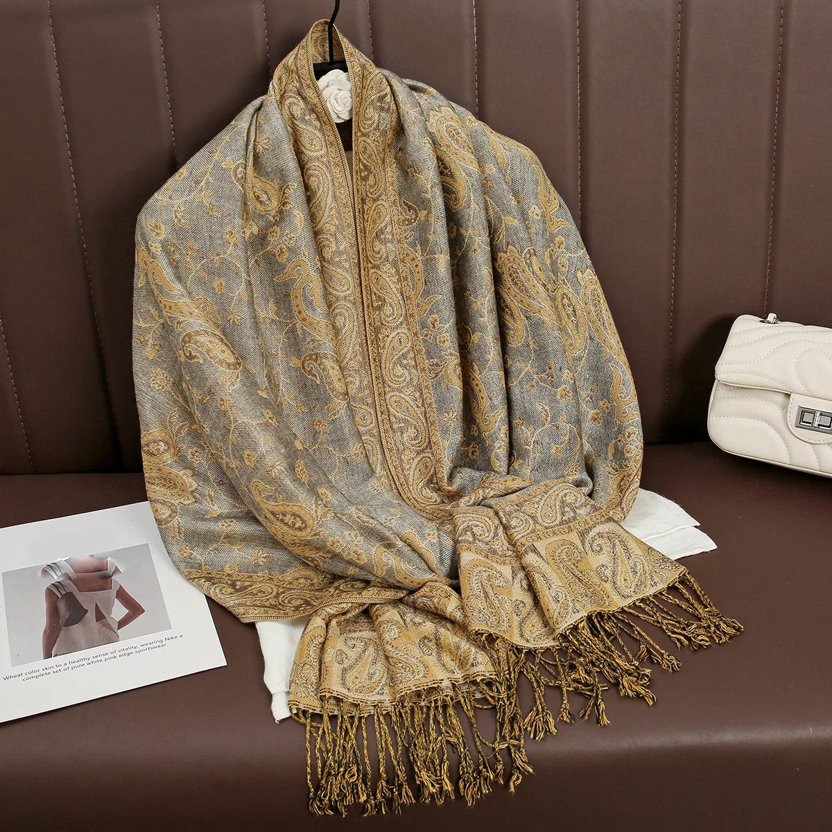 Pashmina Scarf Cotton-Polyester Blend Cashmere-Like Feel Multiway Wrap