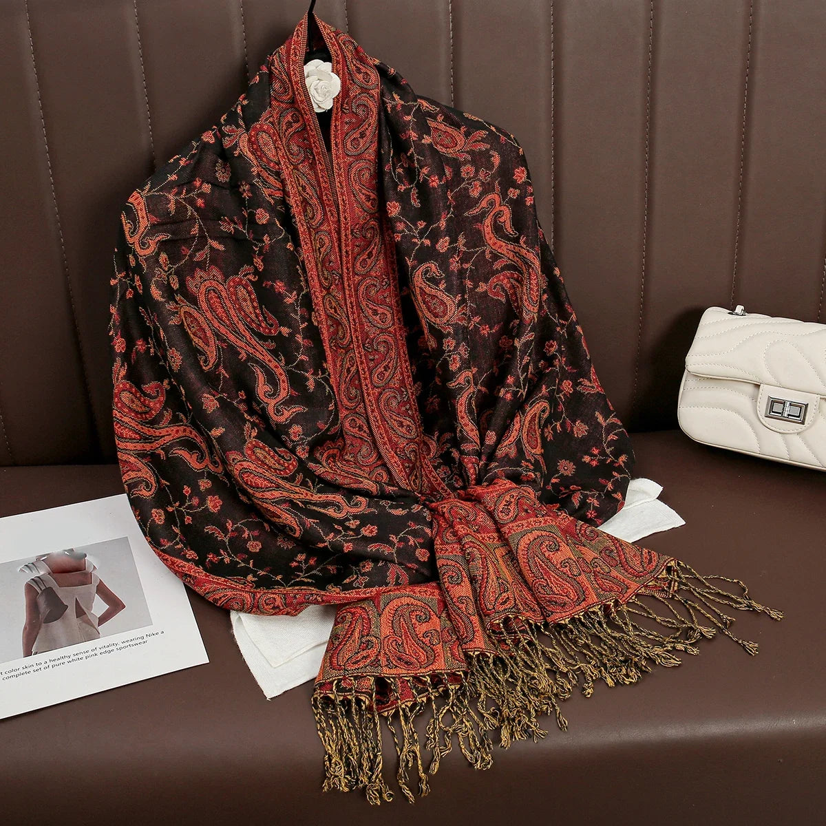 Pashmina Scarf Cotton-Polyester Blend Cashmere-Like Feel Multiway Wrap