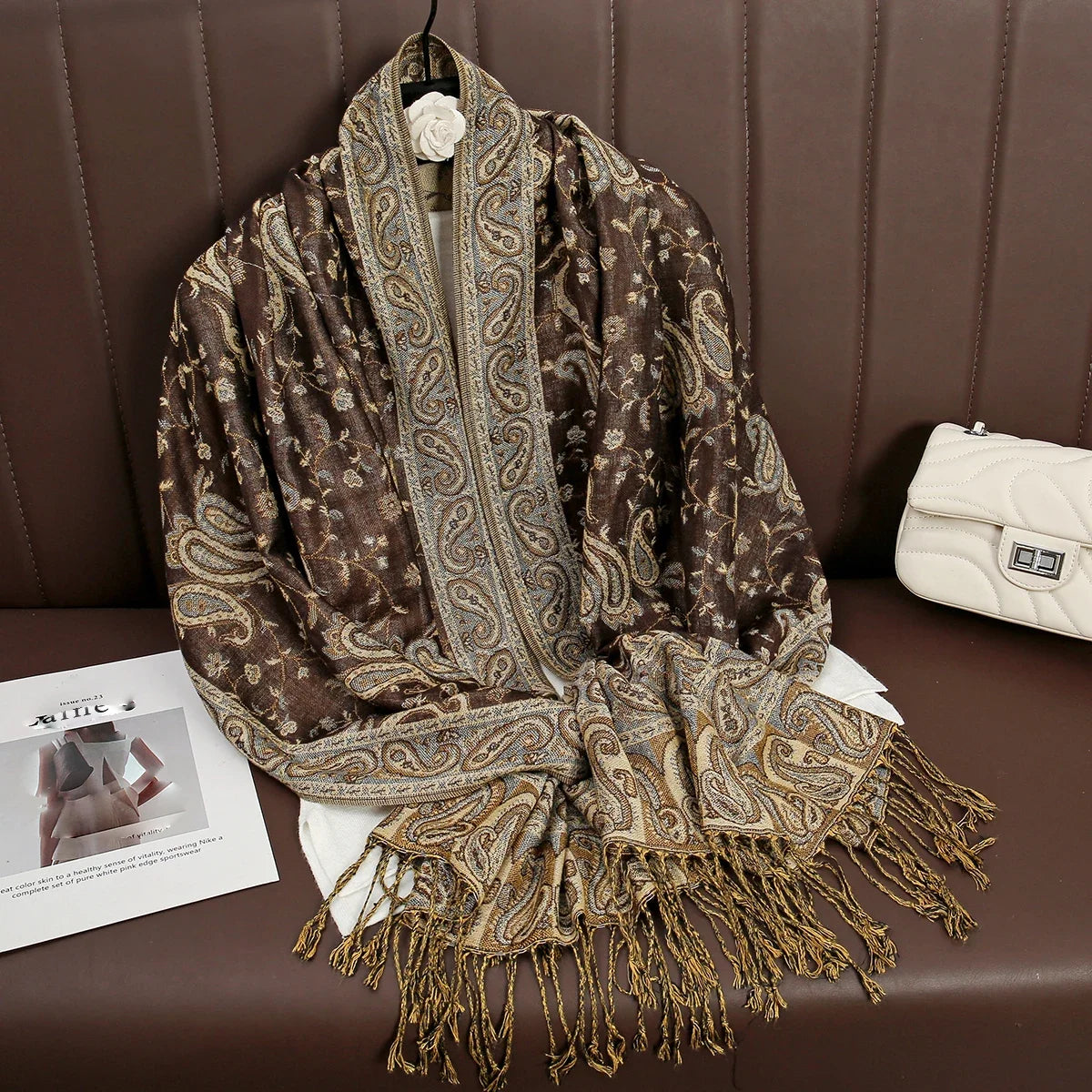 Pashmina Scarf Cotton-Polyester Blend Cashmere-Like Feel Multiway Wrap