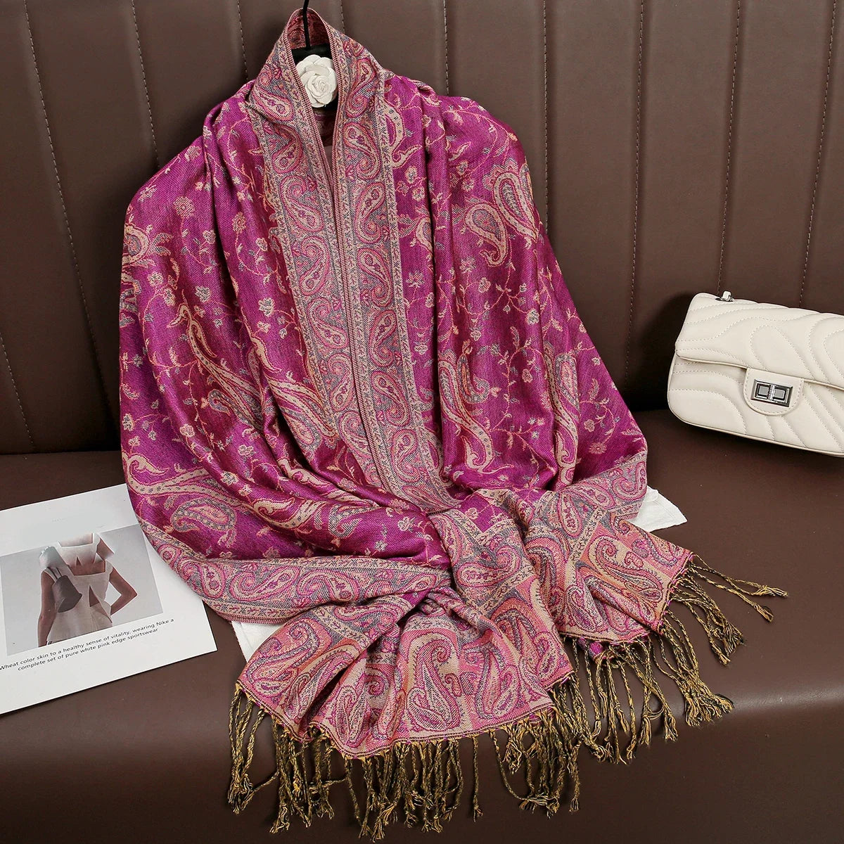 Pashmina Scarf Cotton-Polyester Blend Cashmere-Like Feel Multiway Wrap