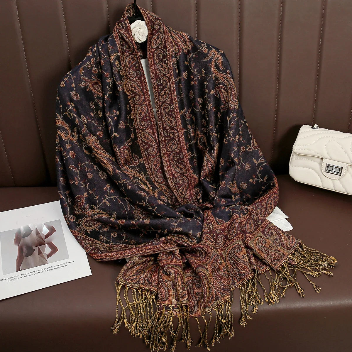Pashmina Scarf Cotton-Polyester Blend Cashmere-Like Feel Multiway Wrap