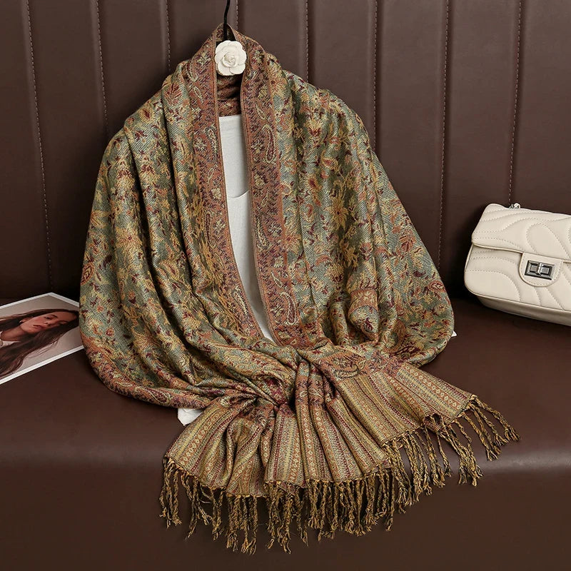 Pashmina Scarf Cotton-Polyester Blend Cashmere-Like Feel Multiway Wrap