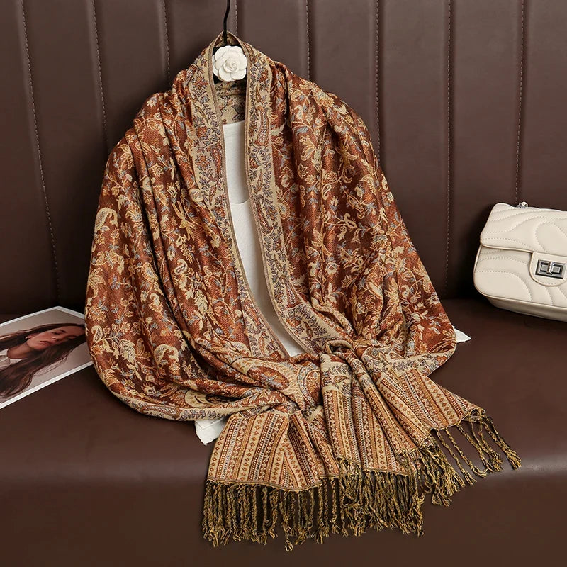Pashmina Scarf Cotton-Polyester Blend Cashmere-Like Feel Multiway Wrap
