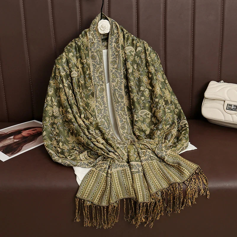 Pashmina Scarf Cotton-Polyester Blend Cashmere-Like Feel Multiway Wrap