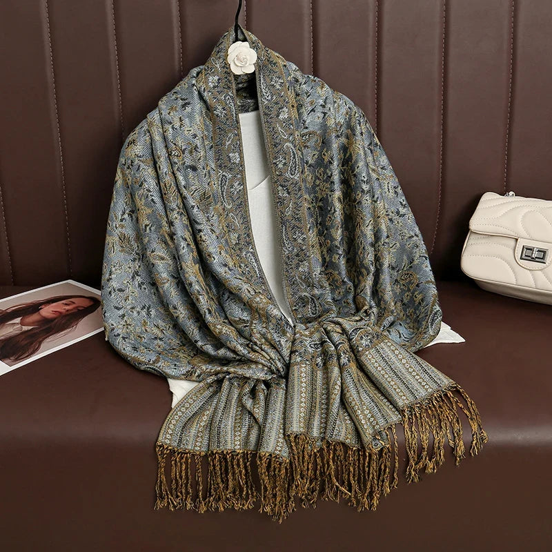 Pashmina Scarf Cotton-Polyester Blend Cashmere-Like Feel Multiway Wrap