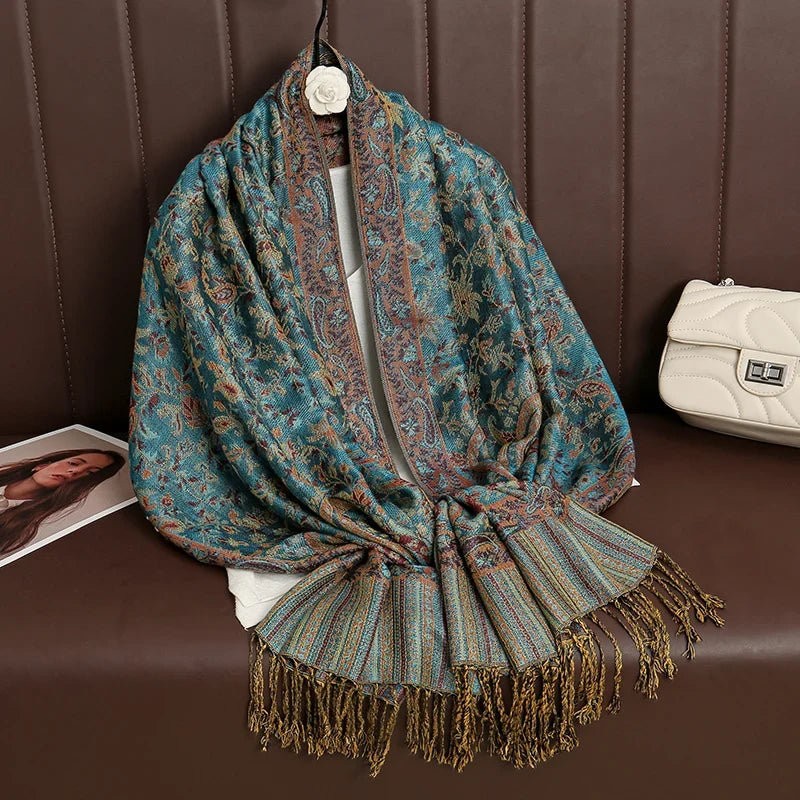 Pashmina Scarf Cotton-Polyester Blend Cashmere-Like Feel Multiway Wrap