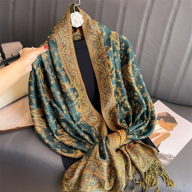 Pashmina Scarf Cotton-Polyester Blend Cashmere-Like Feel Multiway Wrap