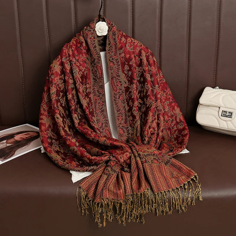 Pashmina Scarf Cotton-Polyester Blend Cashmere-Like Feel Multiway Wrap