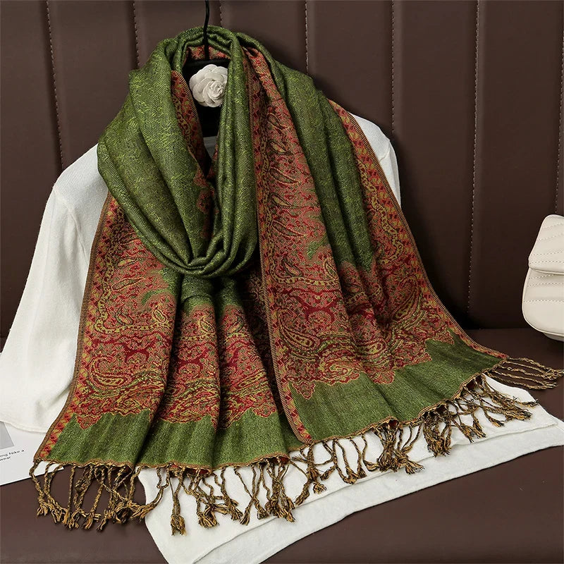 Pashmina Scarf Cotton-Polyester Blend Cashmere-Like Feel Multiway Wrap