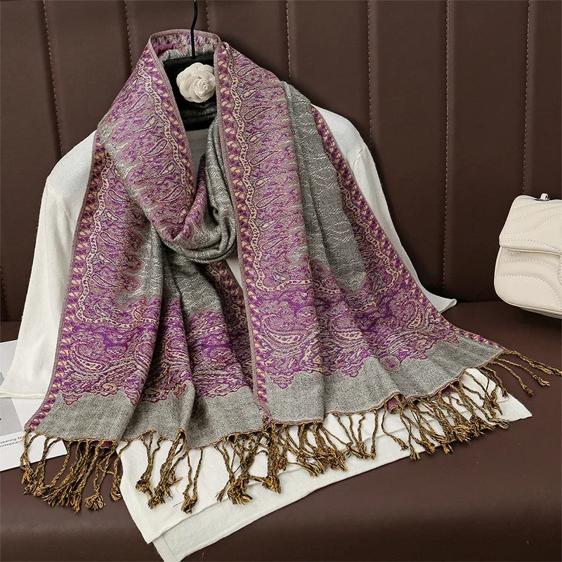 Pashmina Scarf Cotton-Polyester Blend Cashmere-Like Feel Multiway Wrap