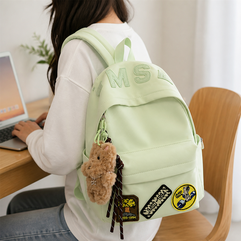 Patchwork Spacious Kids School Backpack (Adjustable Padded Straps)