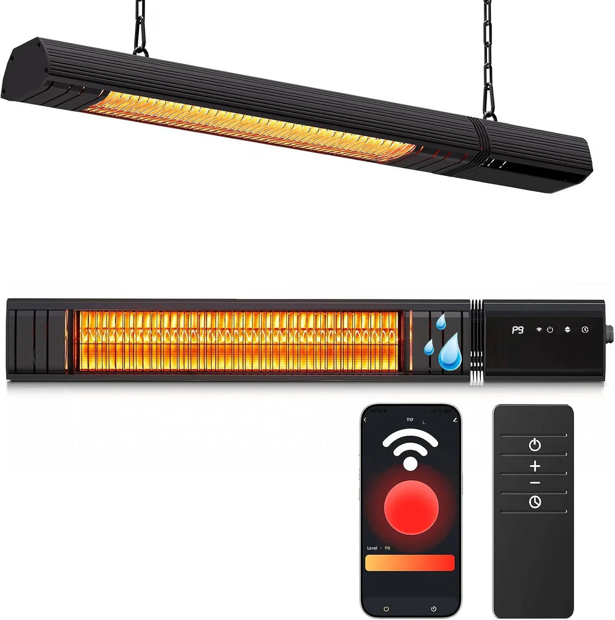Patio Heater Infrared Wi-Fi & Remote Control Wall Mount