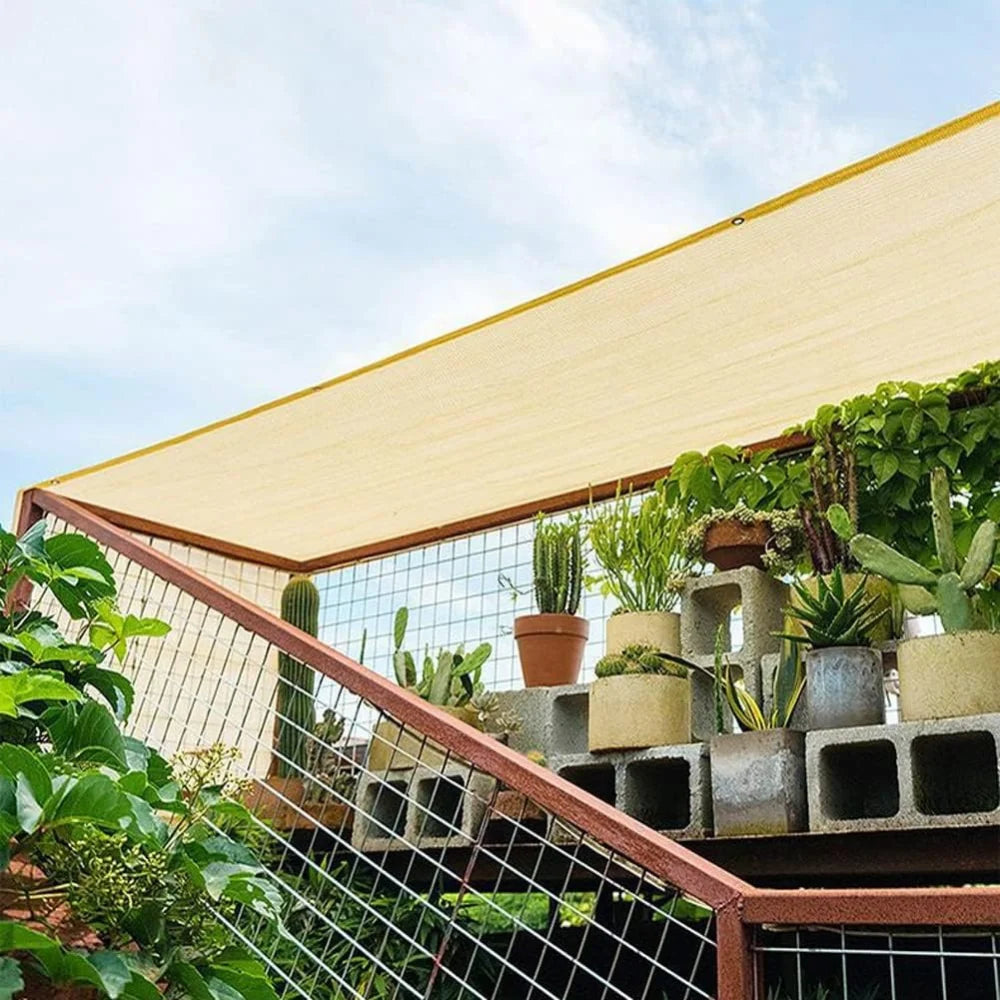 Patio Shade Sail Blocks 90% Sunlight Reinforced Grommets