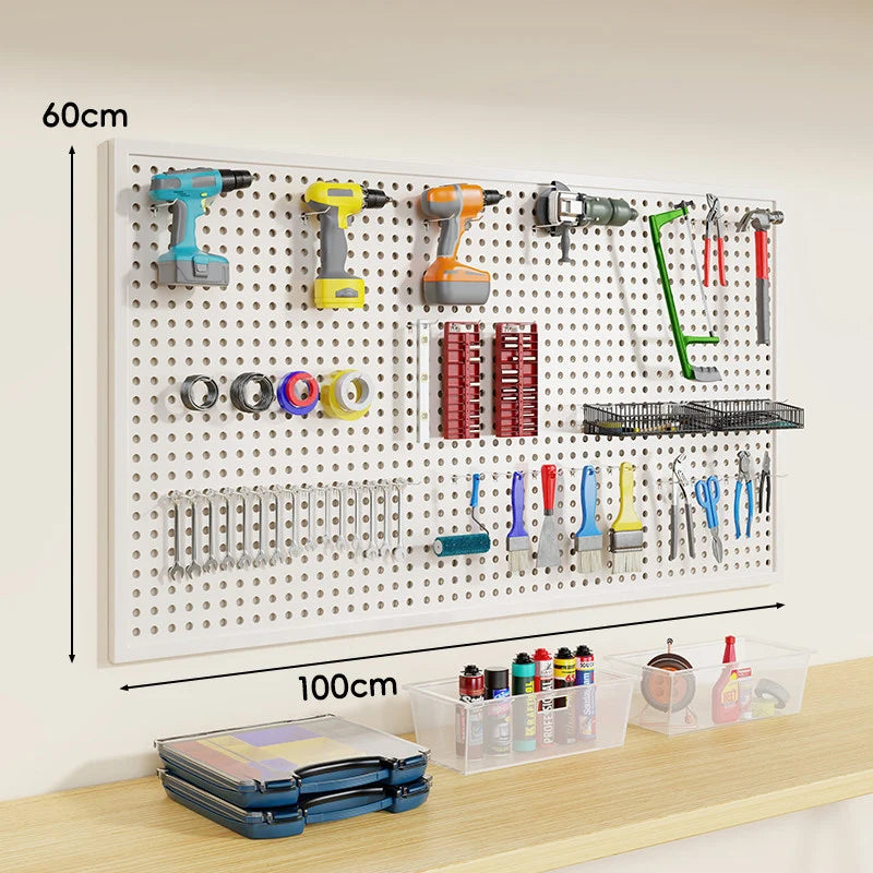 Pegboard Organizer Wall-Mounted Steel Includes 10 Hooks