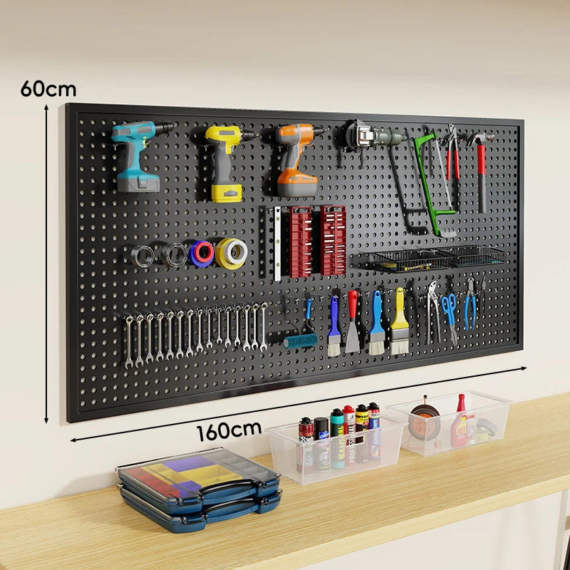 Pegboard Organizer Wall-Mounted Steel Includes 10 Hooks